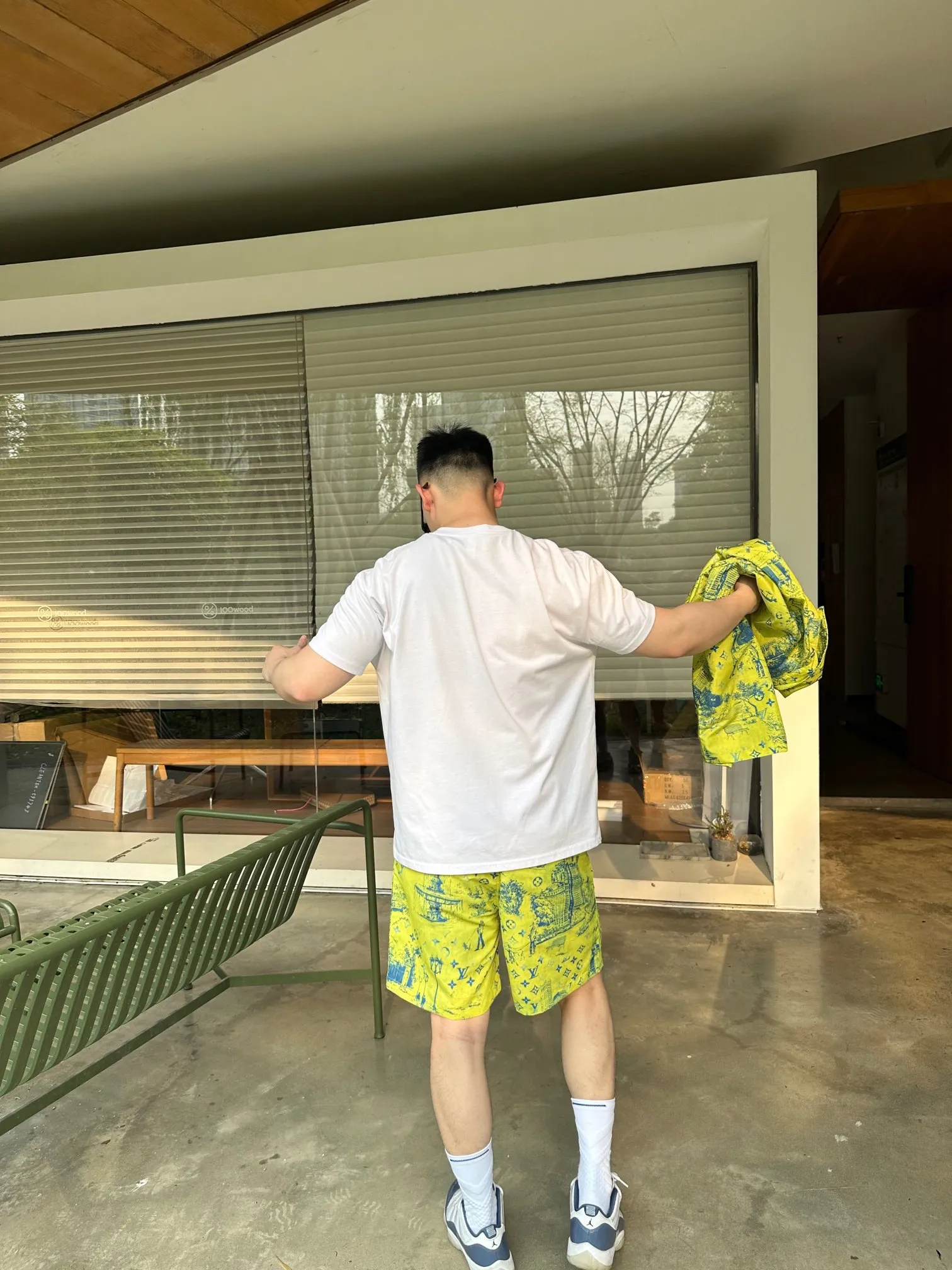 Louis Vuitton/Louis Vuitton City Park Mulberry Silk Suit Shorts